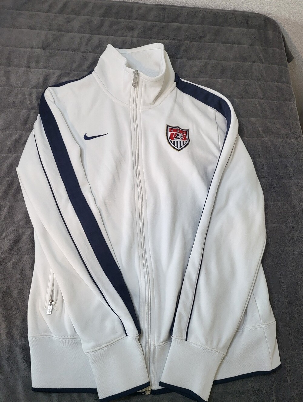 Nike White and Navy US Soccer Track Jacket